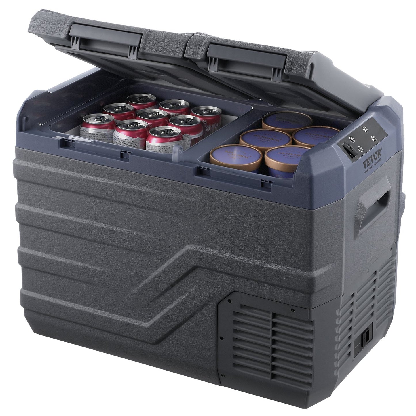 Portable Car Refrigerator Freezer 32L Dual Zone Compressor Cooler - Grey