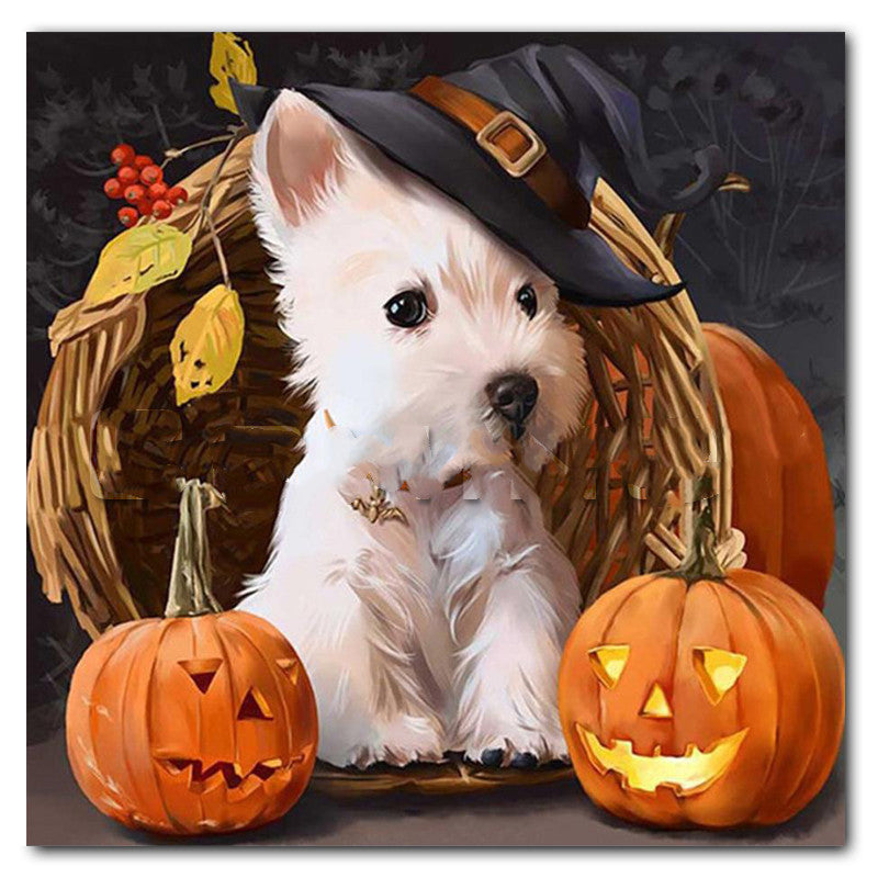 Halloween Cat Diamond Painting Kit - Embroidery Cross Stitch Art for Home Decor