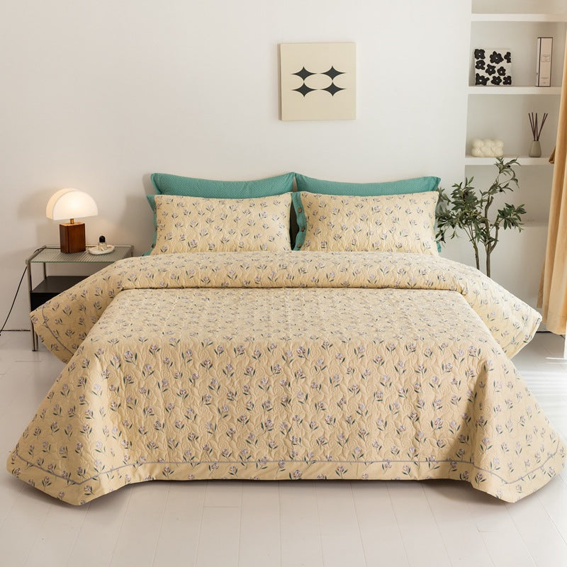 Cotton Quilted Bed Comforter Set - Multiple Sizes & Styles
