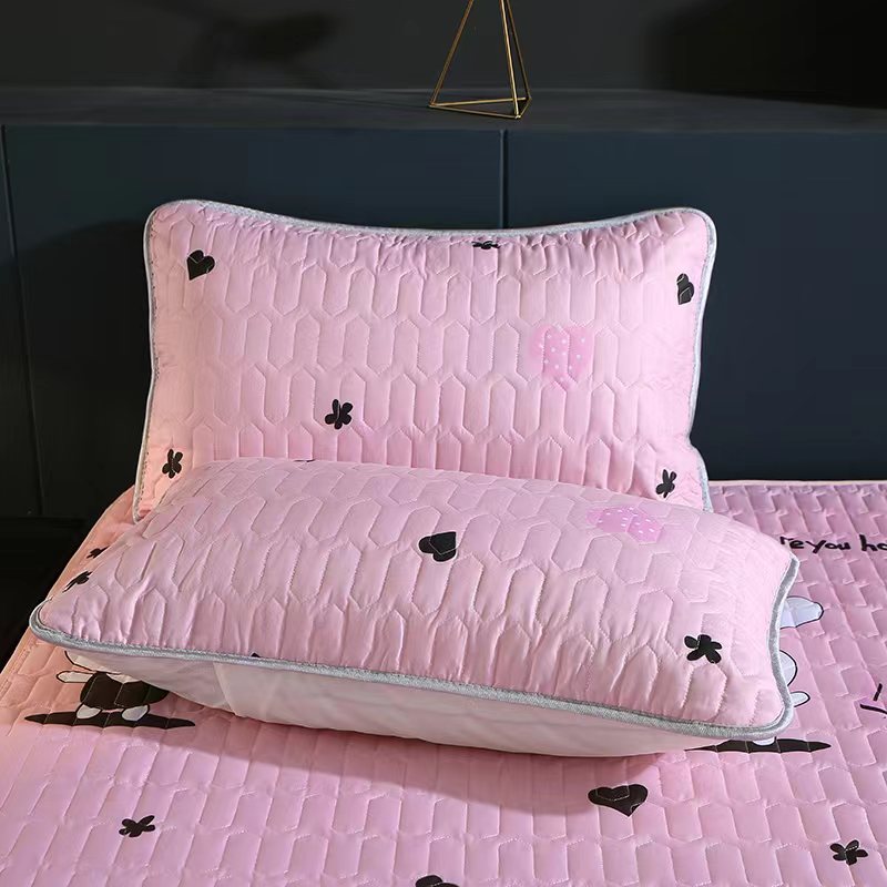 Waterproof Anti-Mite Cotton Pillowcase Pair All-Solid Color Home Textiles