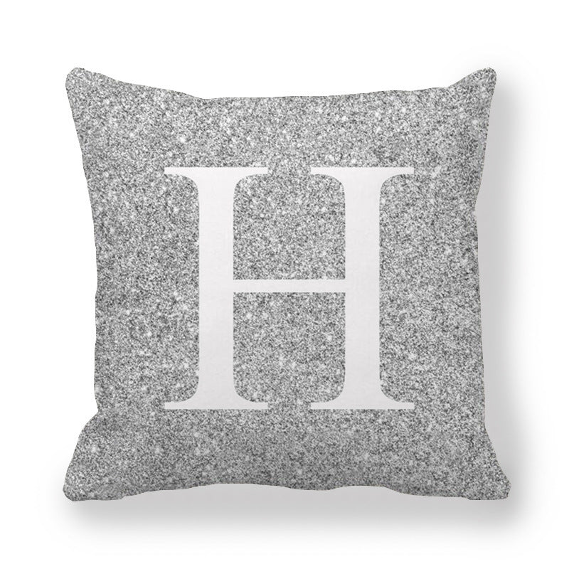 Gray Shading Encrypted English Letters Pillow Cover 45x45cm Fabric Home Decor