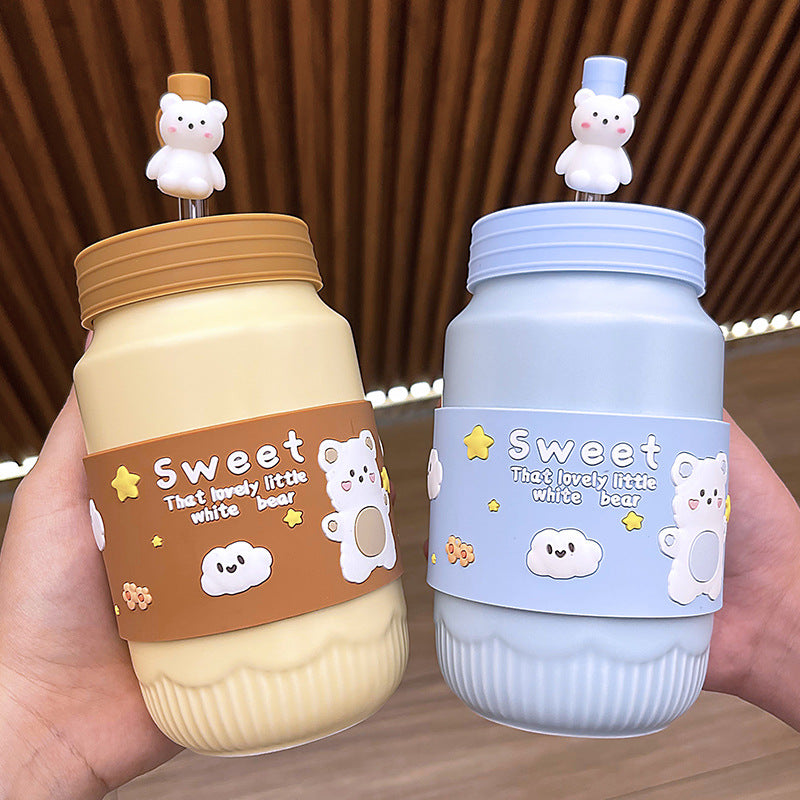 Ceramic Mug with Cover - Cute & Creative Household Drinkware, 480ML