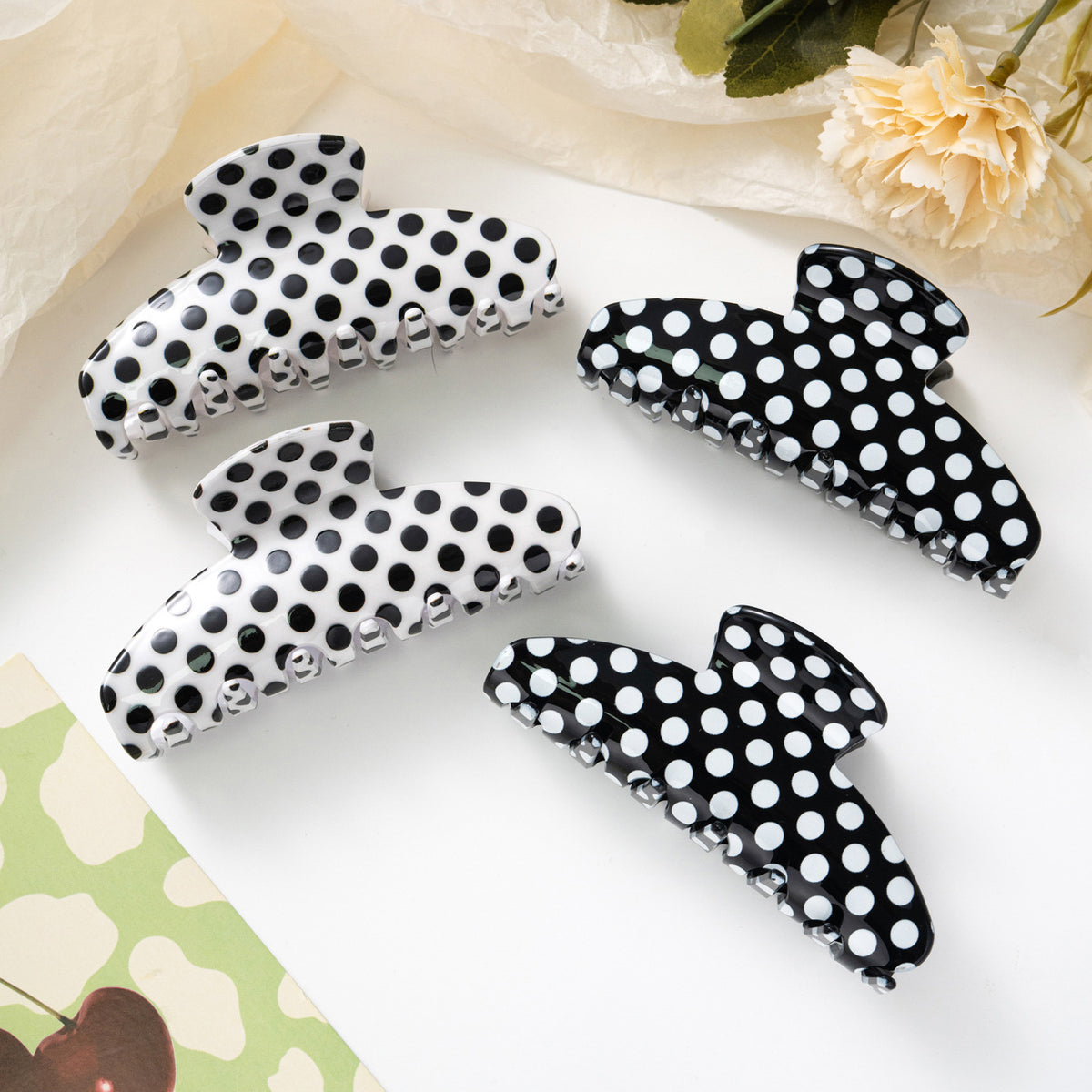 Polka Dot Hair Grip Updo Accessory