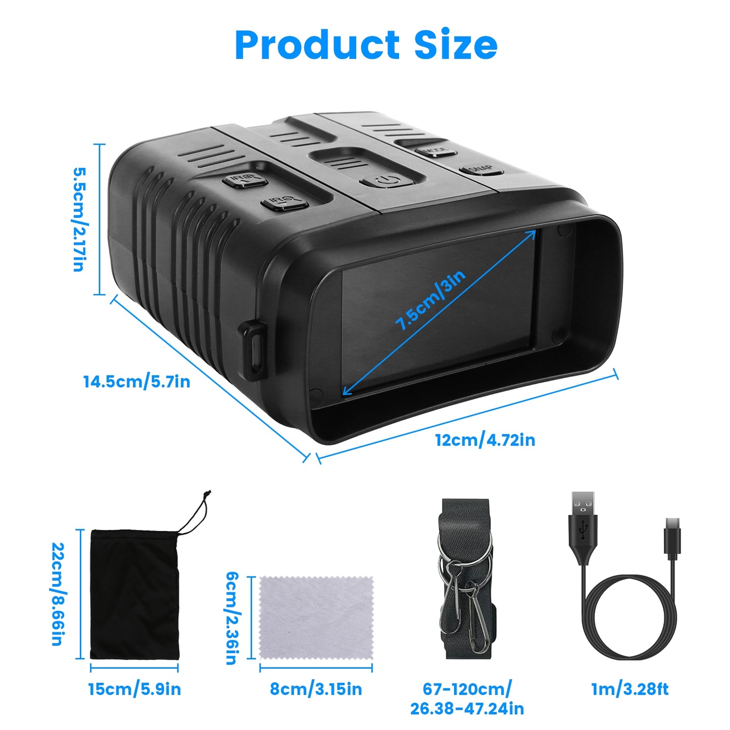4K Night Vision Goggles with 10X Zoom & 2624ft Range