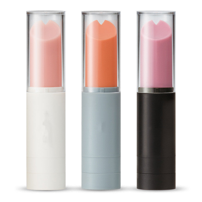 Lipstick Holder Silicone Lip Balm Dispenser with Vibrating Rod - Light Gray, Black, White
