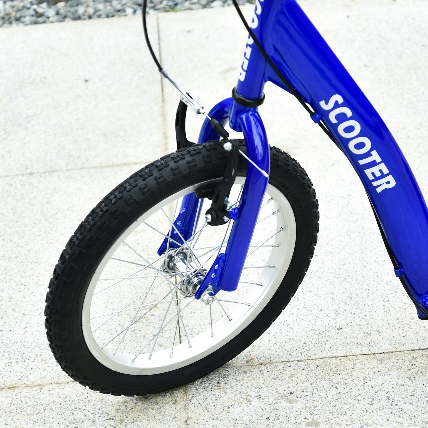 Kids Blue Kick Scooter with Adjustable Handlebar & Dual Brakes