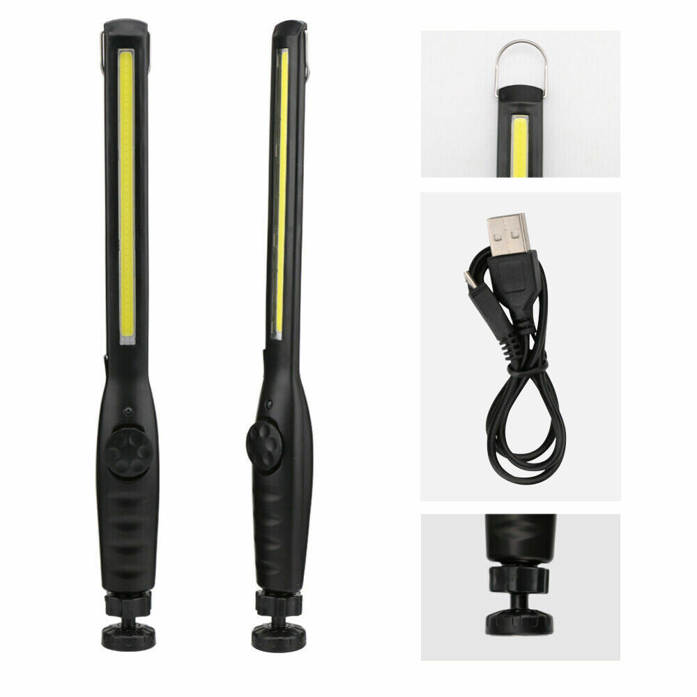 Rechargeable LED Work Light with Magnetic Base & Flexible Cordless Torch - 2 Pack