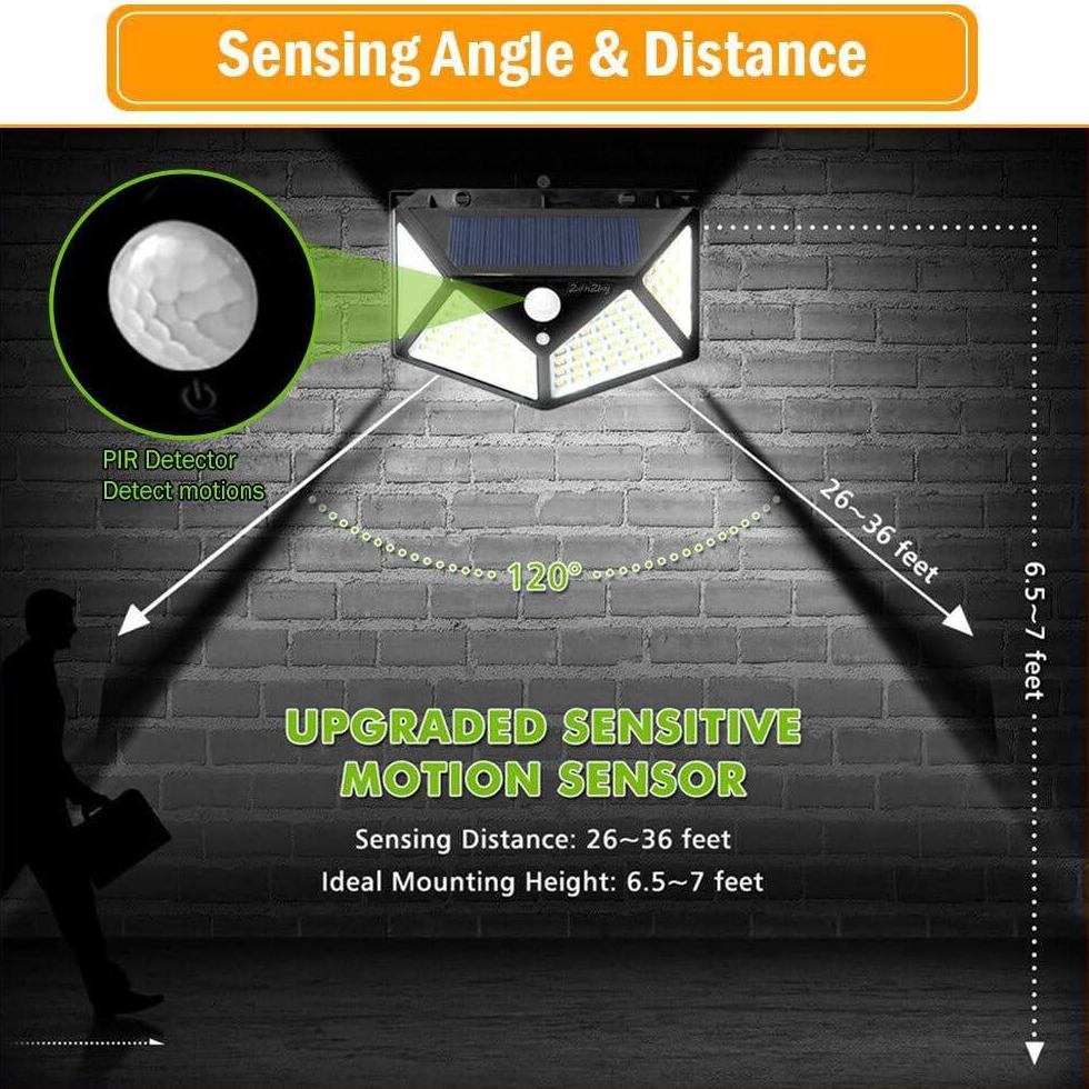 2-Pack Solar LED Wall Lights - Outdoor Garden & Patio Lighting