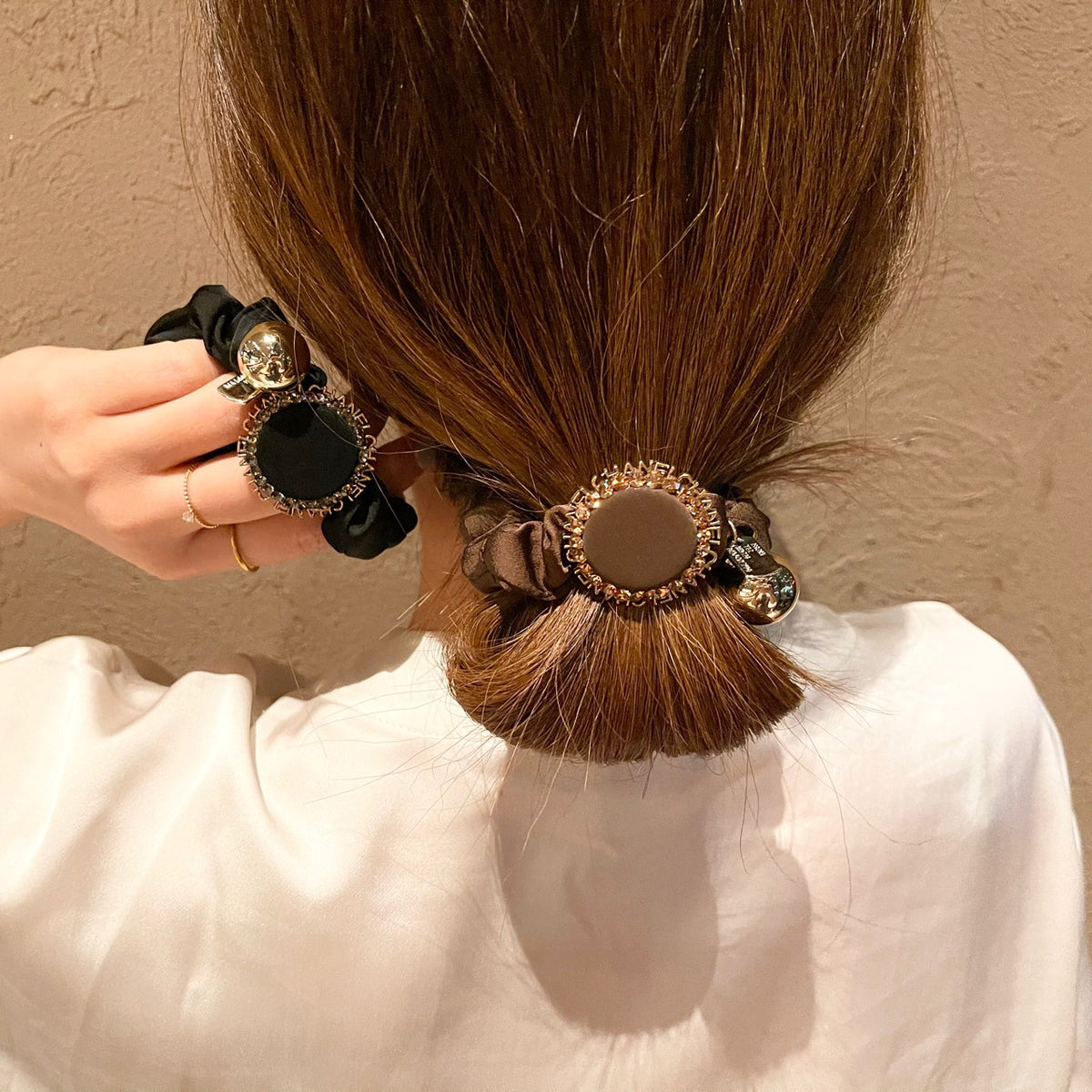 Rhinestone Hair Disc Clip - Korean Handmade