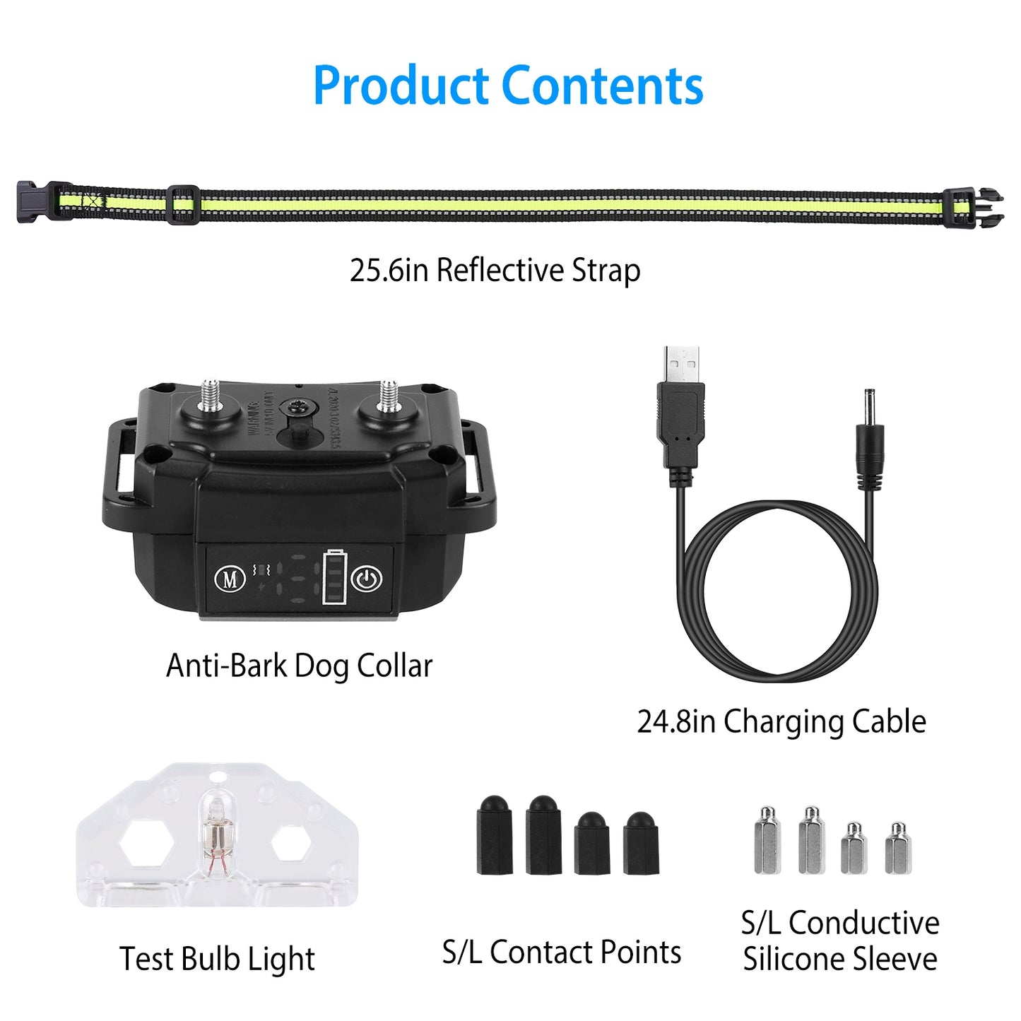 Rechargeable Waterproof Dog Bark Collar with Beep Vibration Static Modes