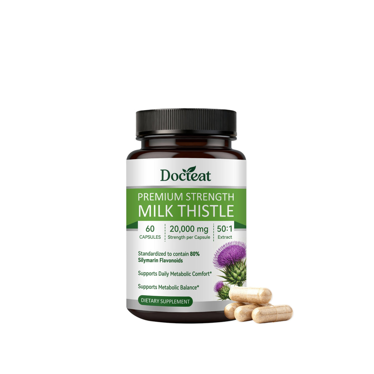 Silymarin Milk Thistle Extract Capsules - 60 Count