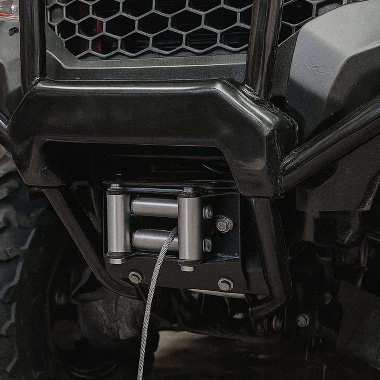 Winch Mount for Honda Foreman and Rancher (2014-2021) - Heavy-Duty Steel, Black