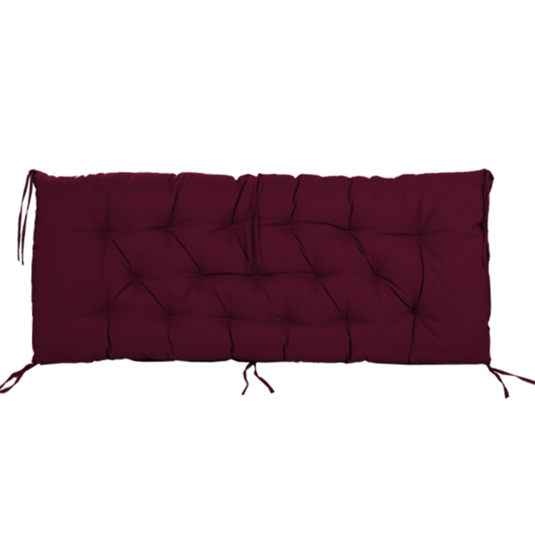 60-Inch Waterproof Outdoor Swing Cushion with Backrest - Claret Red