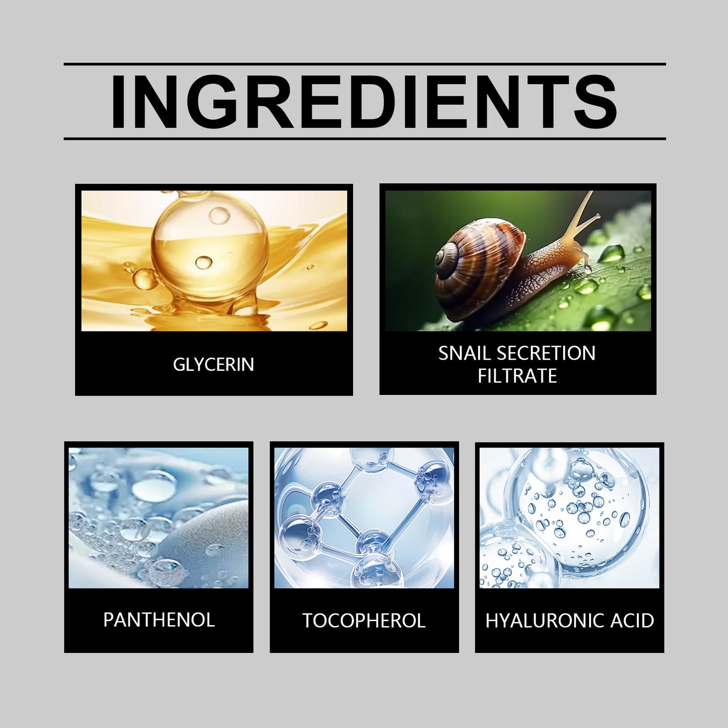 Snail Face Serum with Vitamin B5 & E - 30ml Hydrating Skin Care