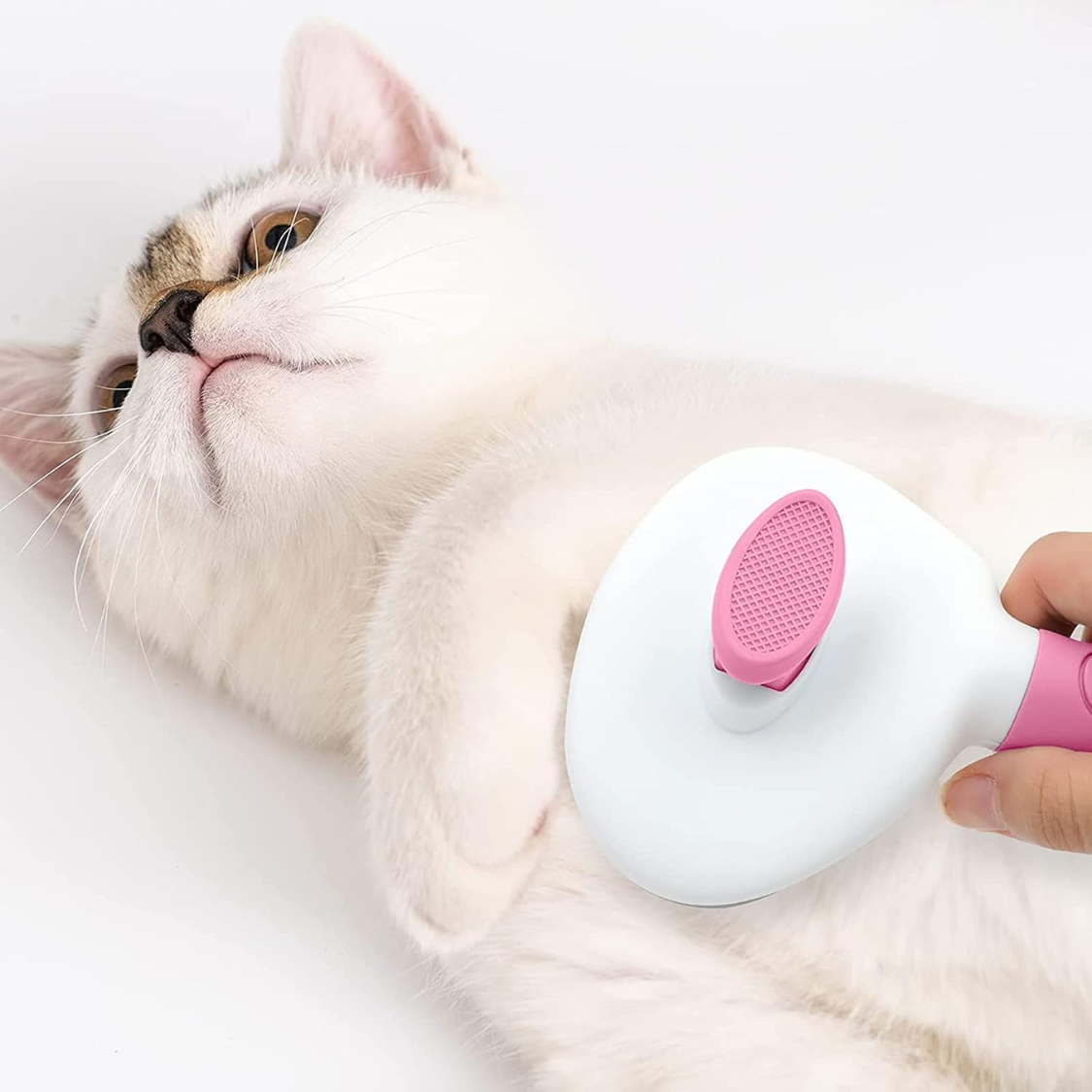 Pet Hair Remover & Grooming Brush for Cats & Dogs - Self-Cleaning Shedding Tool