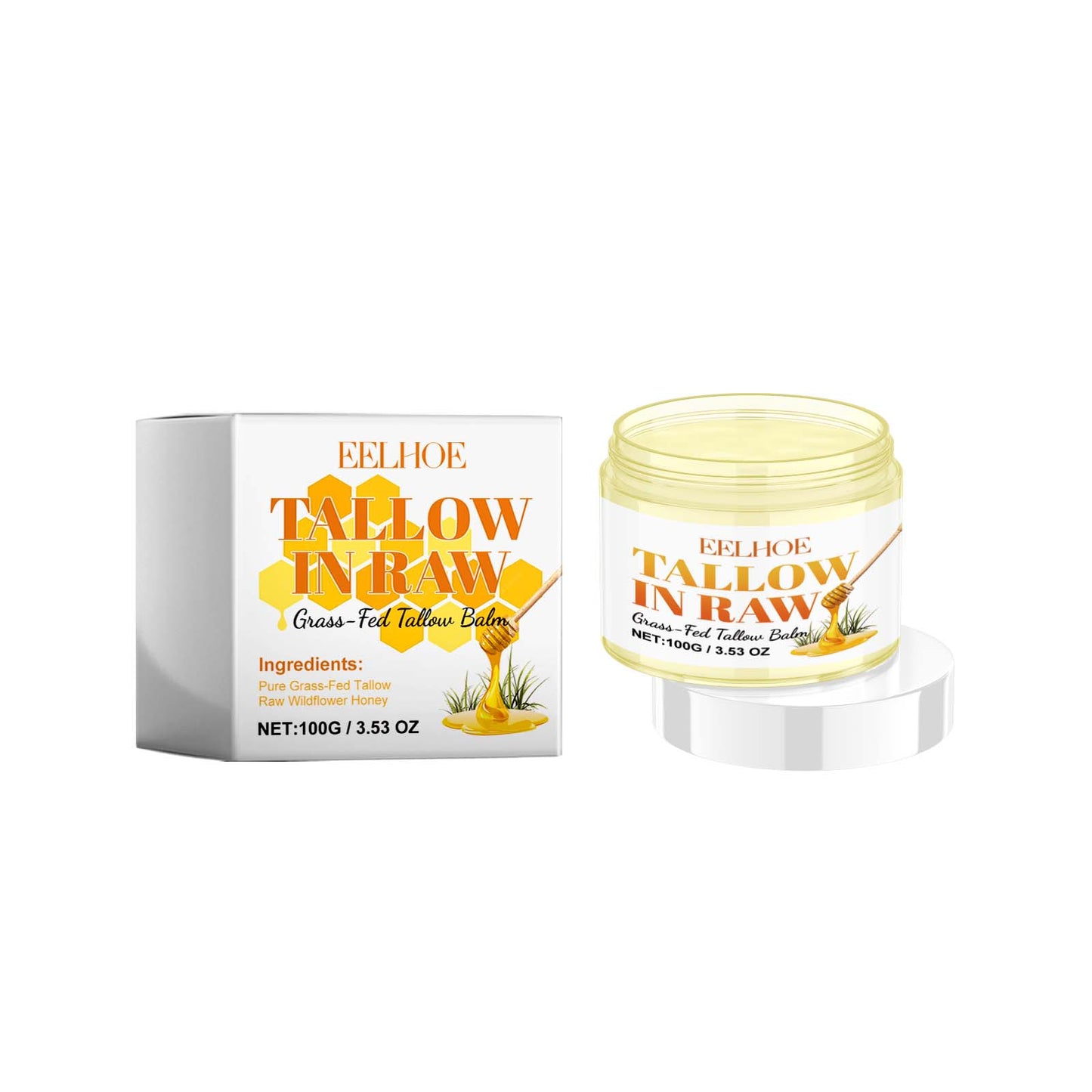 Moisturizing Tallow Body Cream with Honey & Vitamin E - Hydrating Skin Care