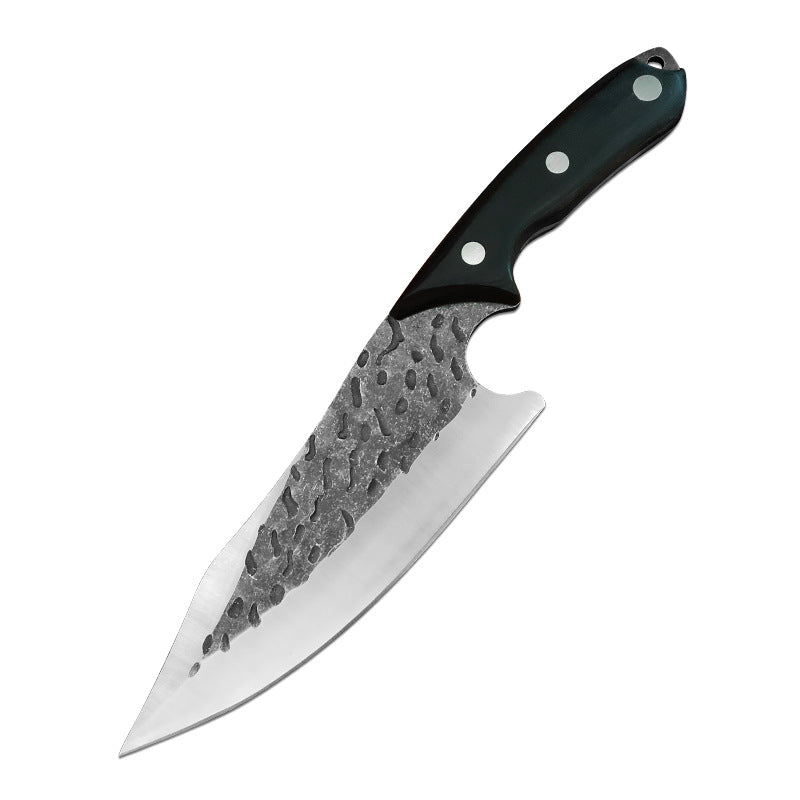 Hand-Forged Boning Knife with Replaceable Blade and Wooden Handle