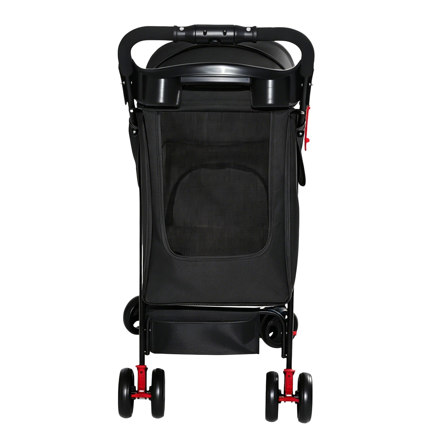 Foldable Pet Stroller for Small Dogs and Cats - Black, 28 lbs Capacity with Safety Leashes & Mesh