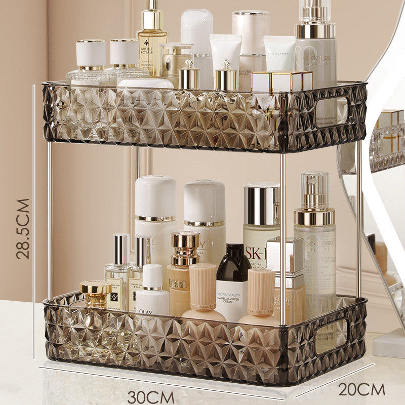 Luxury Bathroom Floor Trolley Storage Rack with Wheels - Multi-Layer Plastic Organizer