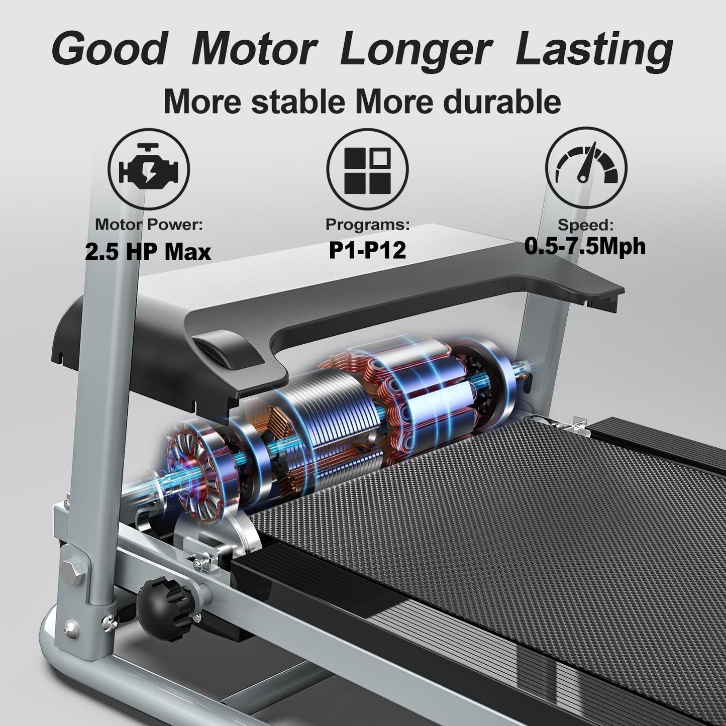 Foldable Home Treadmill - Shock-Absorbing & Non-Slip Design