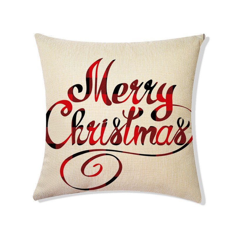 Christmas Linen Pillow Cover - Holiday Home Decor, 45x45cm, Nordic Style