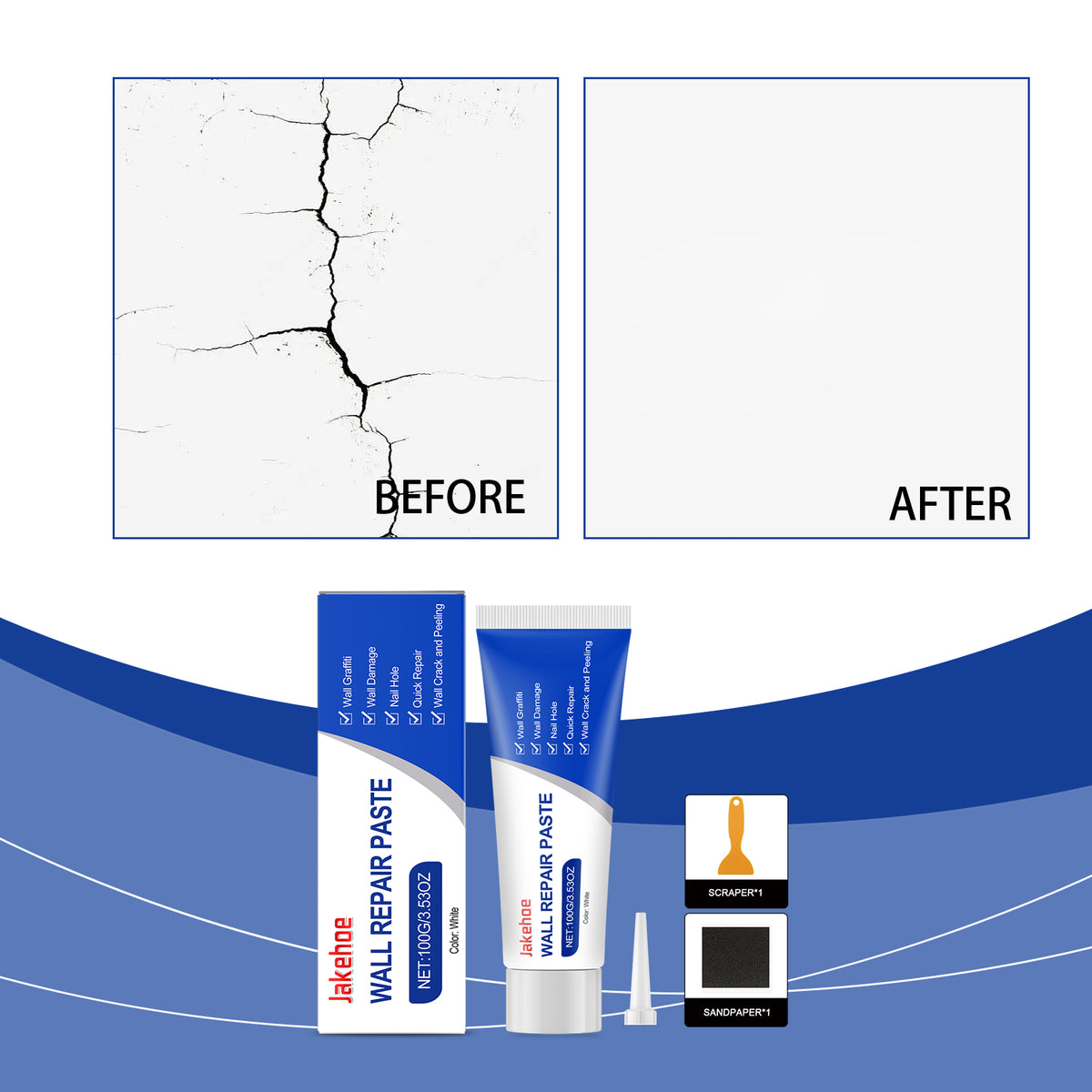 Wall Repair Kit - Wall Patching, Spackle & Putty for Home Wall Fixing