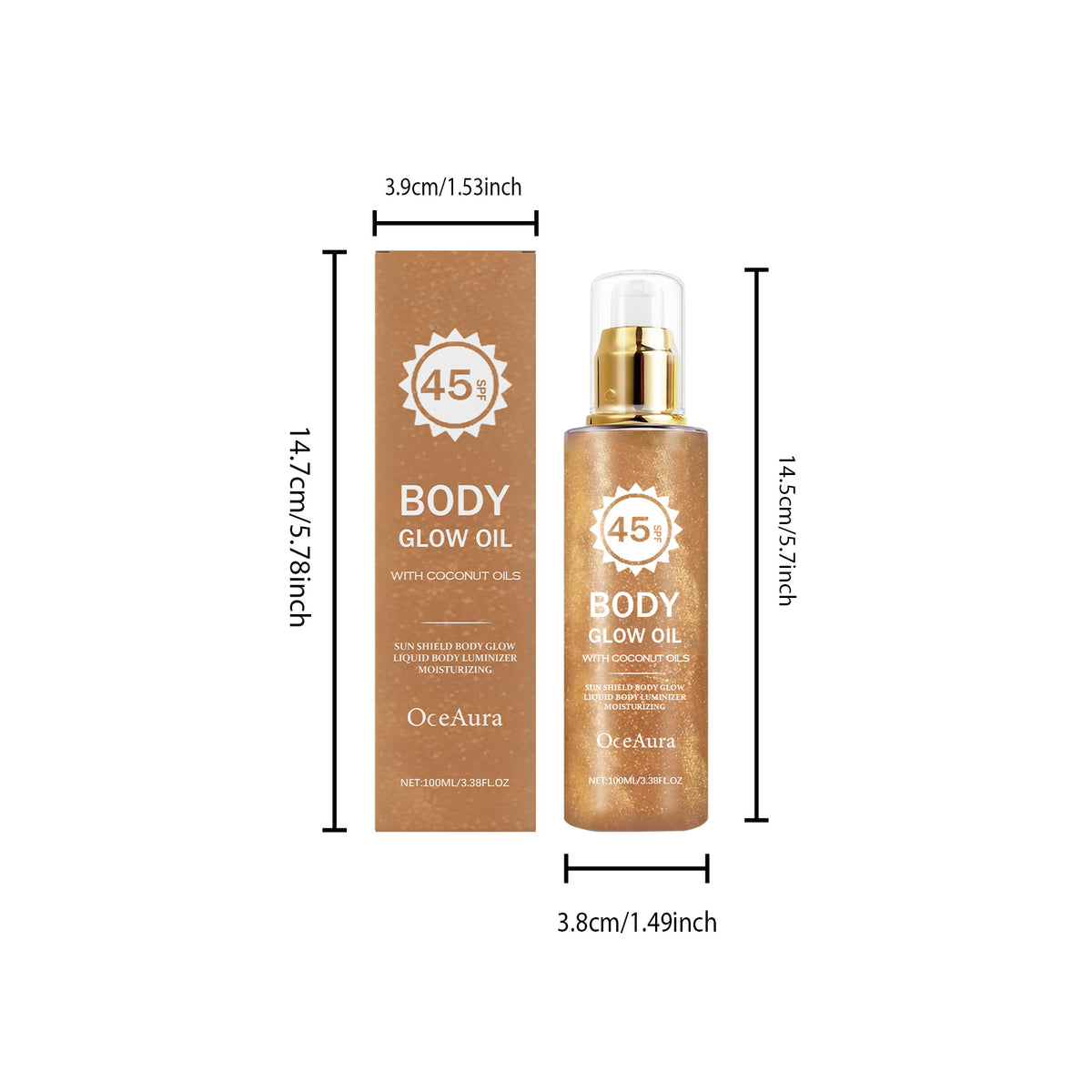 Coconut Glitter Sunscreen 100ml Outdoor Skin Protection Lotion