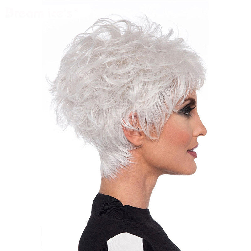 White Synthetic Cosplay Wig - 6inch Short Length