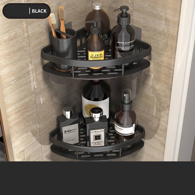 Aluminum Wall Shelf Bathroom & Kitchen Dual-Use Rectangular Storage Rack