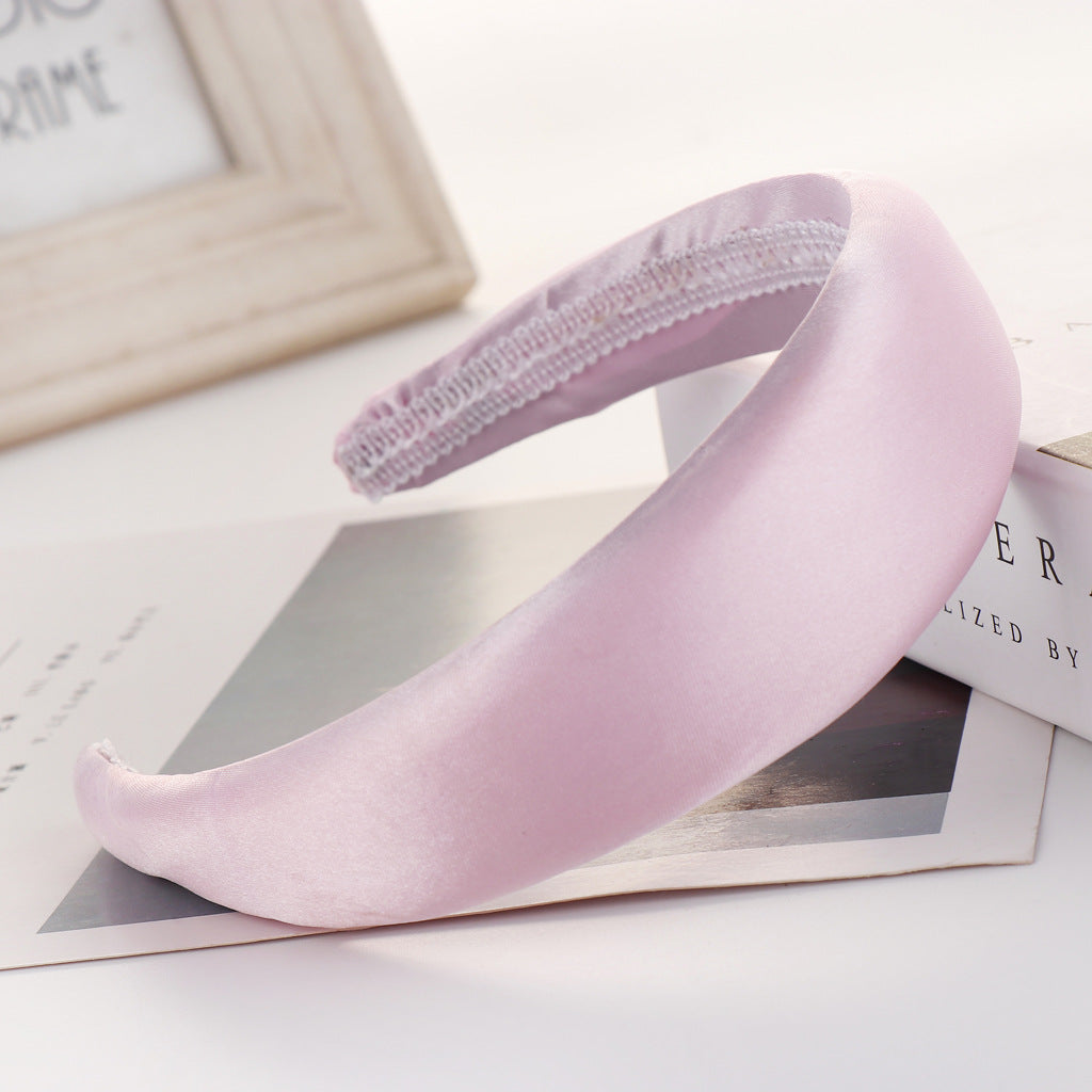 Satin Sponge Headband with Wide Edge