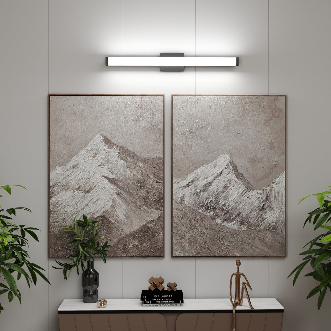 Black Bathroom Vanity Light - 33 Inch Modern LED Wall Lamp for Bathroom Mirror