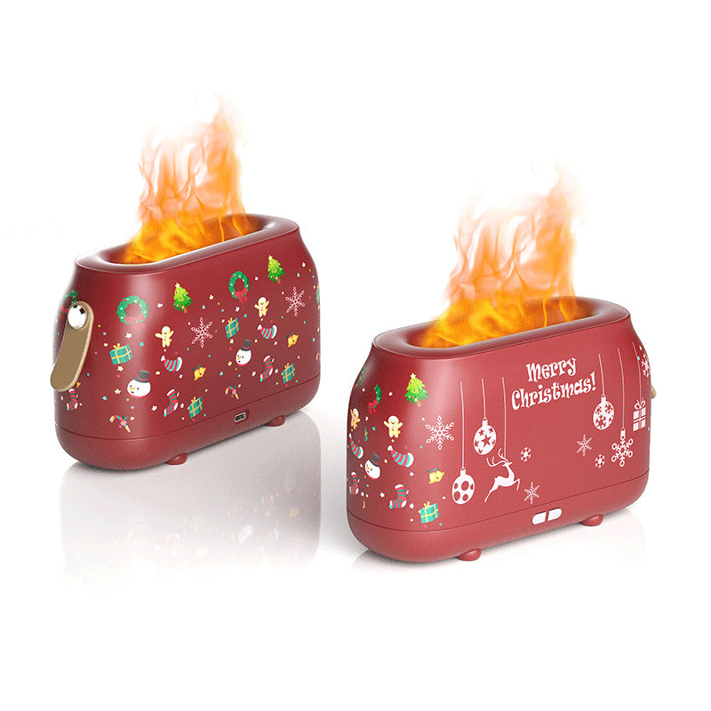 Simulated Flame Aromatherapy Humidifier with Night Light & Air Purifier
