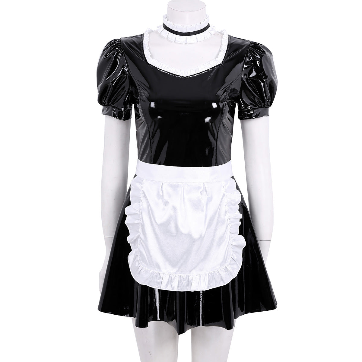 Unisex Halloween Costume Maid Outfit Black Size S-XL Cosplay Dress