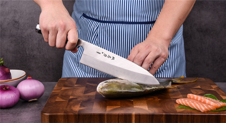 Japanese Sushi Salmon Fish Head Knife - 9-inch Kitchen Knife for Sushi & Seafood