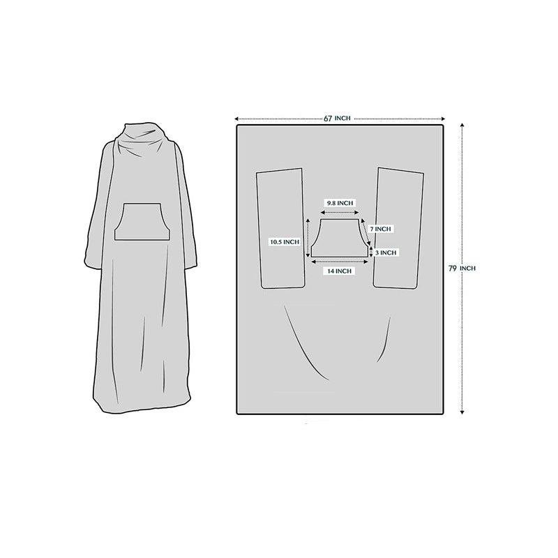 Multi-functional Wearable Lazy Blanket with Pocket - Large Flannel Bed Cover
