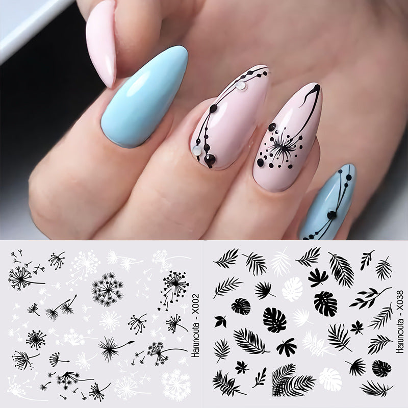Nail Art Butterfly Sticker Flower Leaf Decal Kit - Assorted Formats