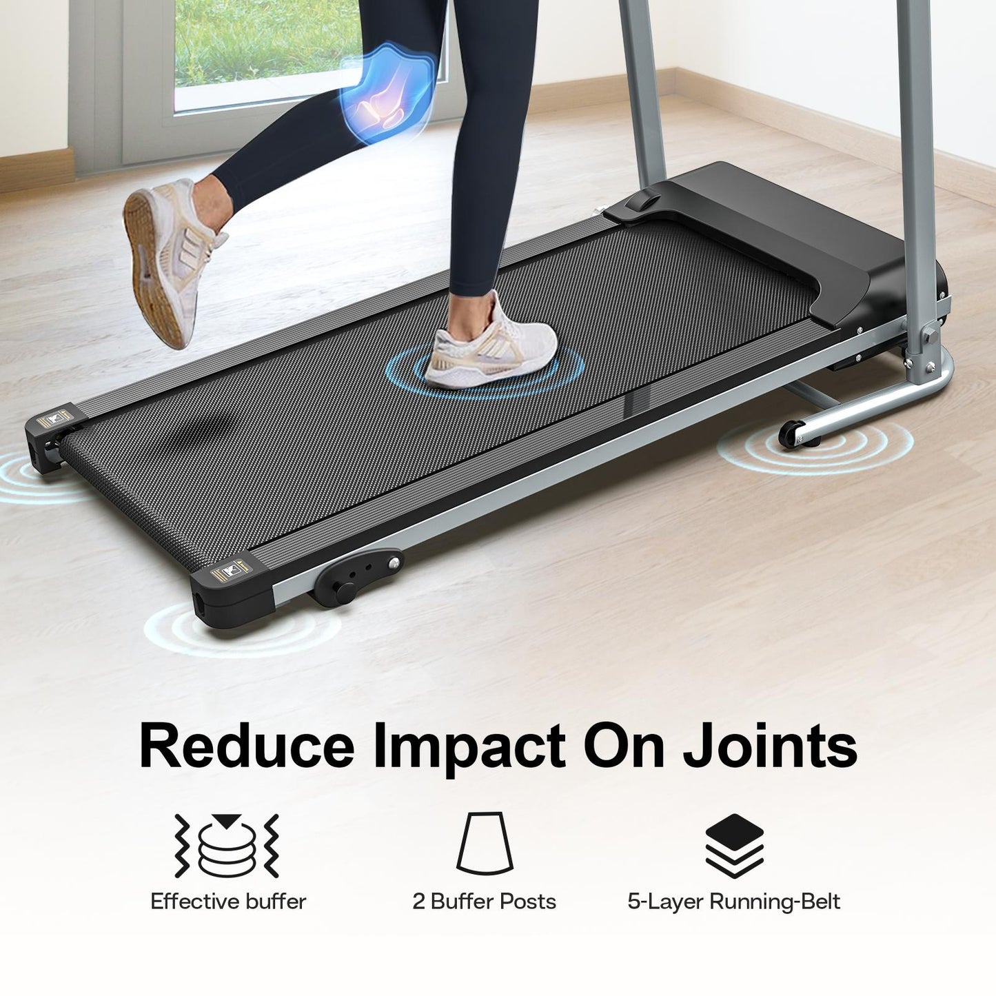 Foldable Home Treadmill - Shock-Absorbing & Non-Slip Design