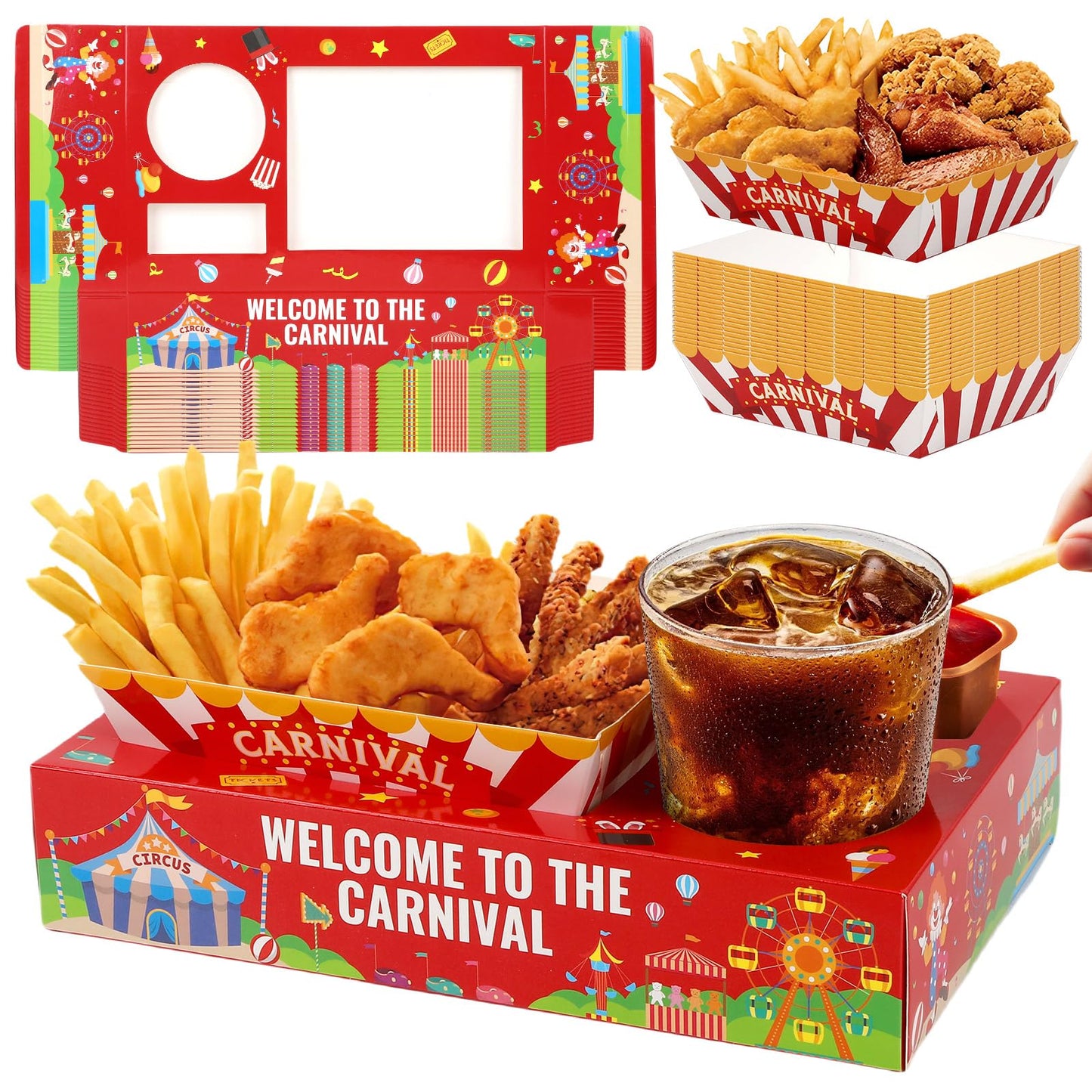 36-Piece Carnival Movie Night Snack Box & Tray Set