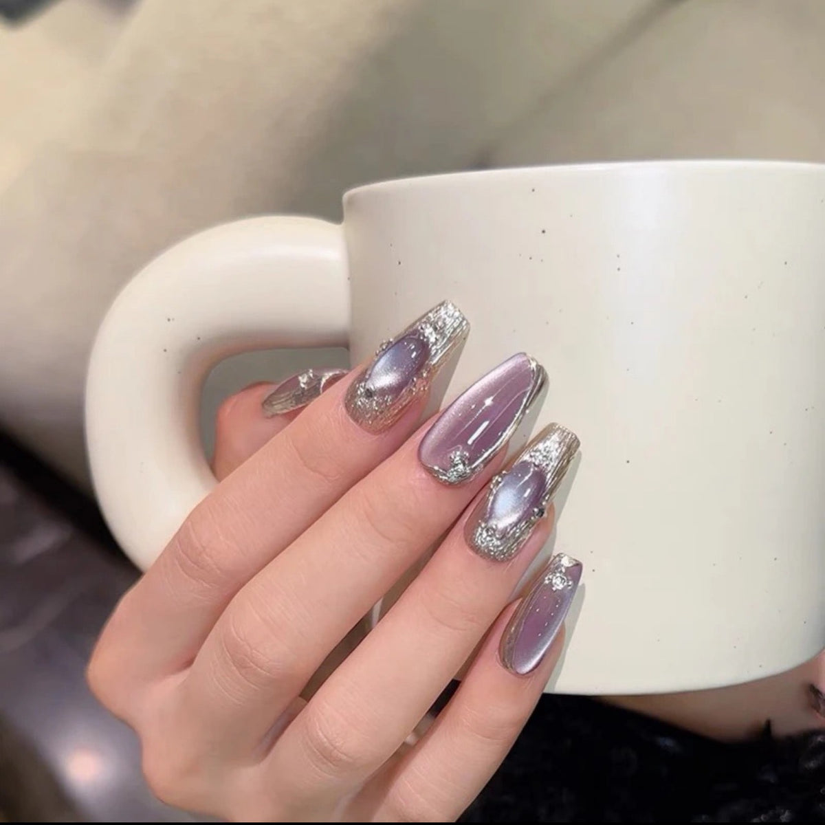 Wearable Nail Art Set for Women - Handmade Short & Mid-Length False Nails