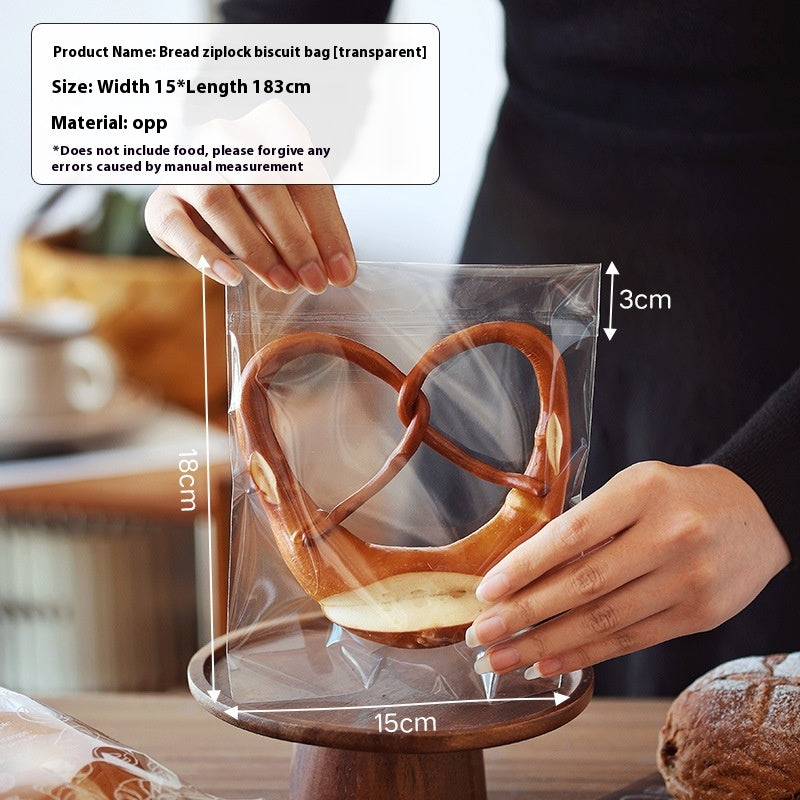 Disposable Bread & Bagel Packaging Bags Set - Transparent, Self-Sealing, 50 pcs