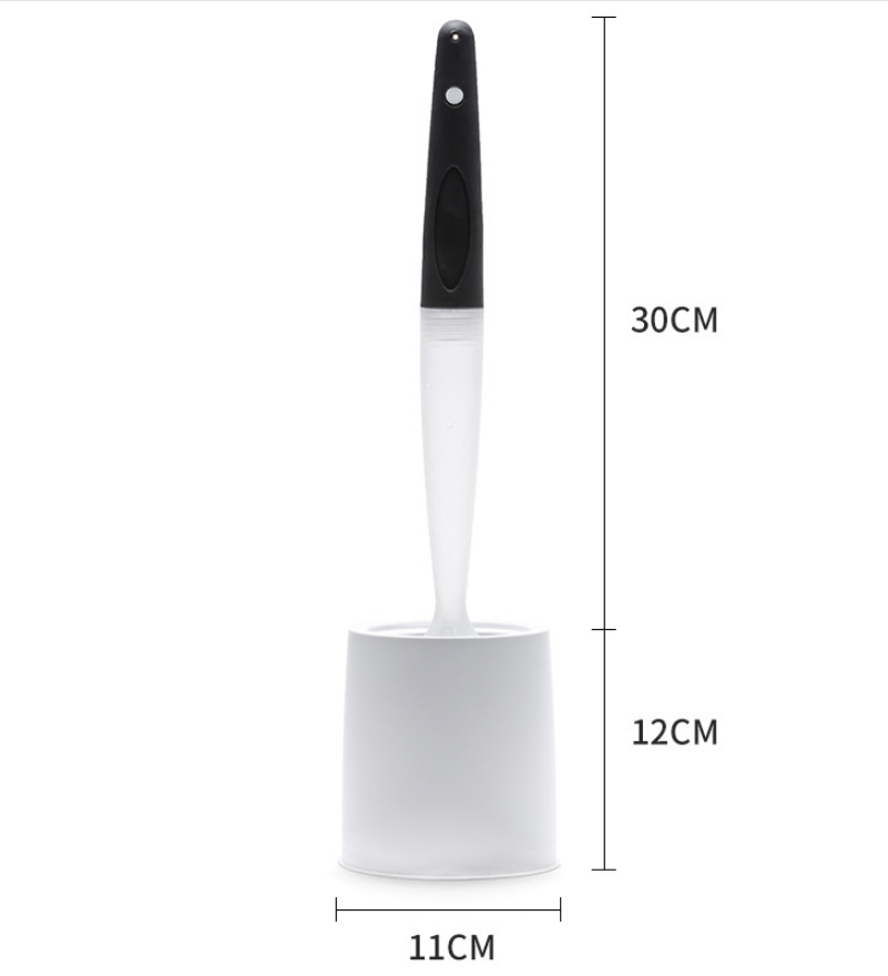 Wall-Mounted Bathroom Cleaning Brush with Long Handle and Silicone Bristles