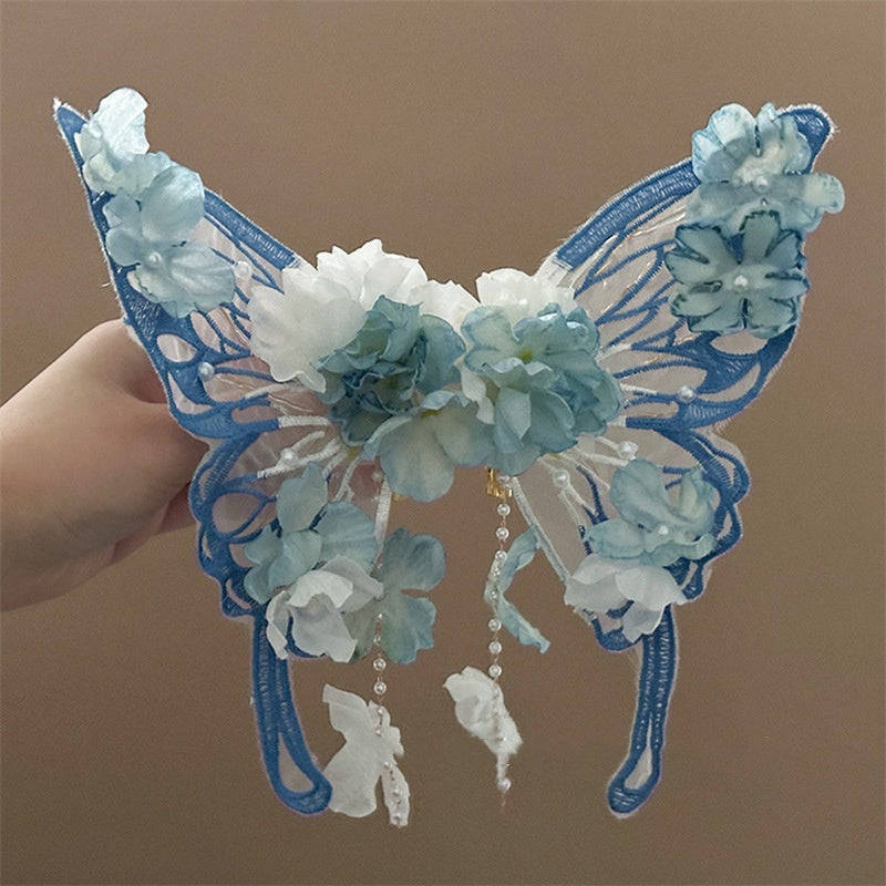Large Butterfly Hair Clip Silk Flower Hair Accessory for Women