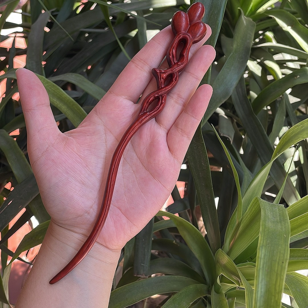 Ebony Antique Carved Hairpin