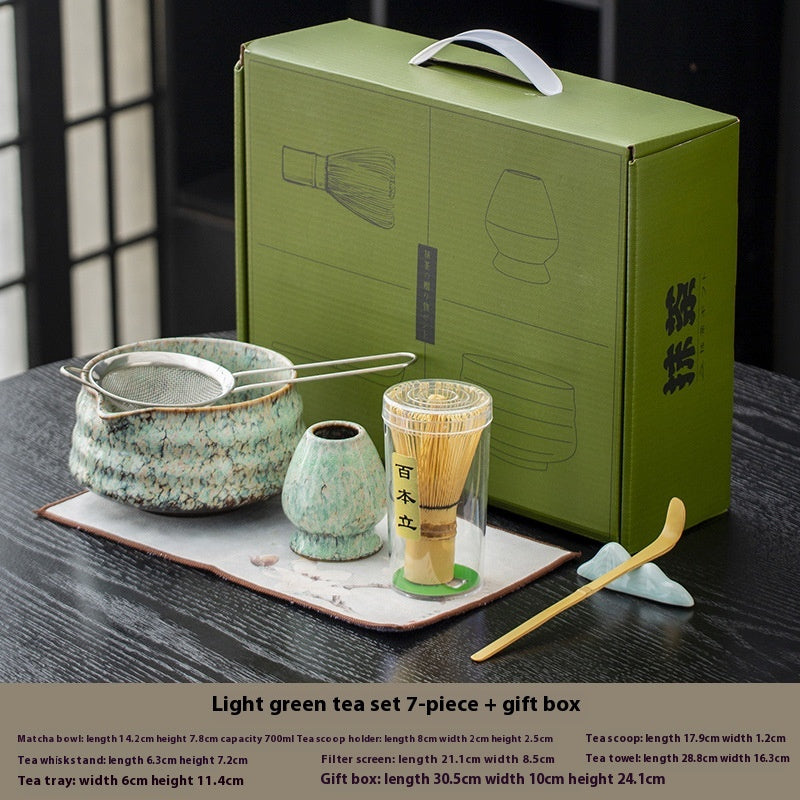 Japanese Style Matcha Bowl Set with Whisk and Accessories - Ceramic Tea Ceremony Kit