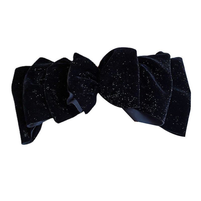 Velvet Bow Hair Clip with Spring Clip