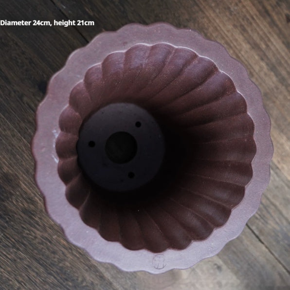 Purple Sand Flower Pot for Home Garden & Office Decor Handmade Zisha Style
