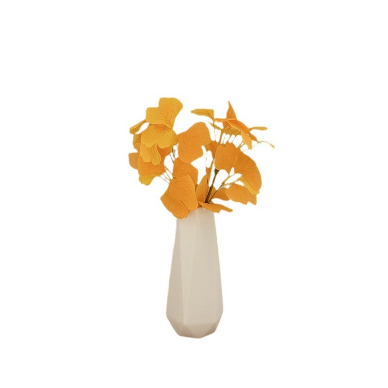 Ceramic Tulip Vase Set with White Flower Arrangements for Living Room Decor