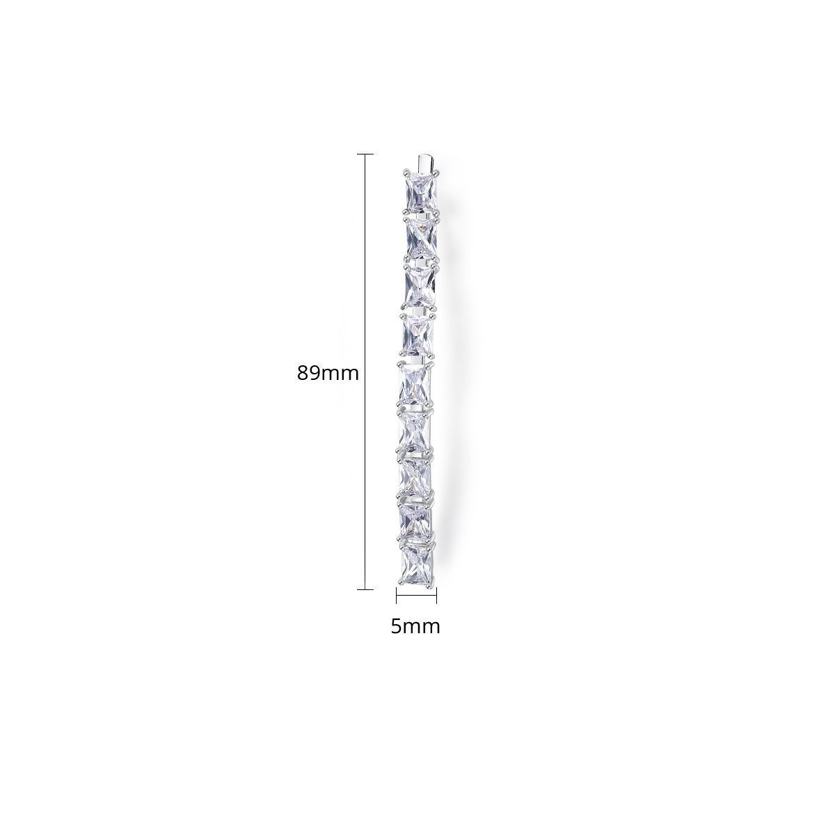Zircon Bobby Hair Clip - Square Design