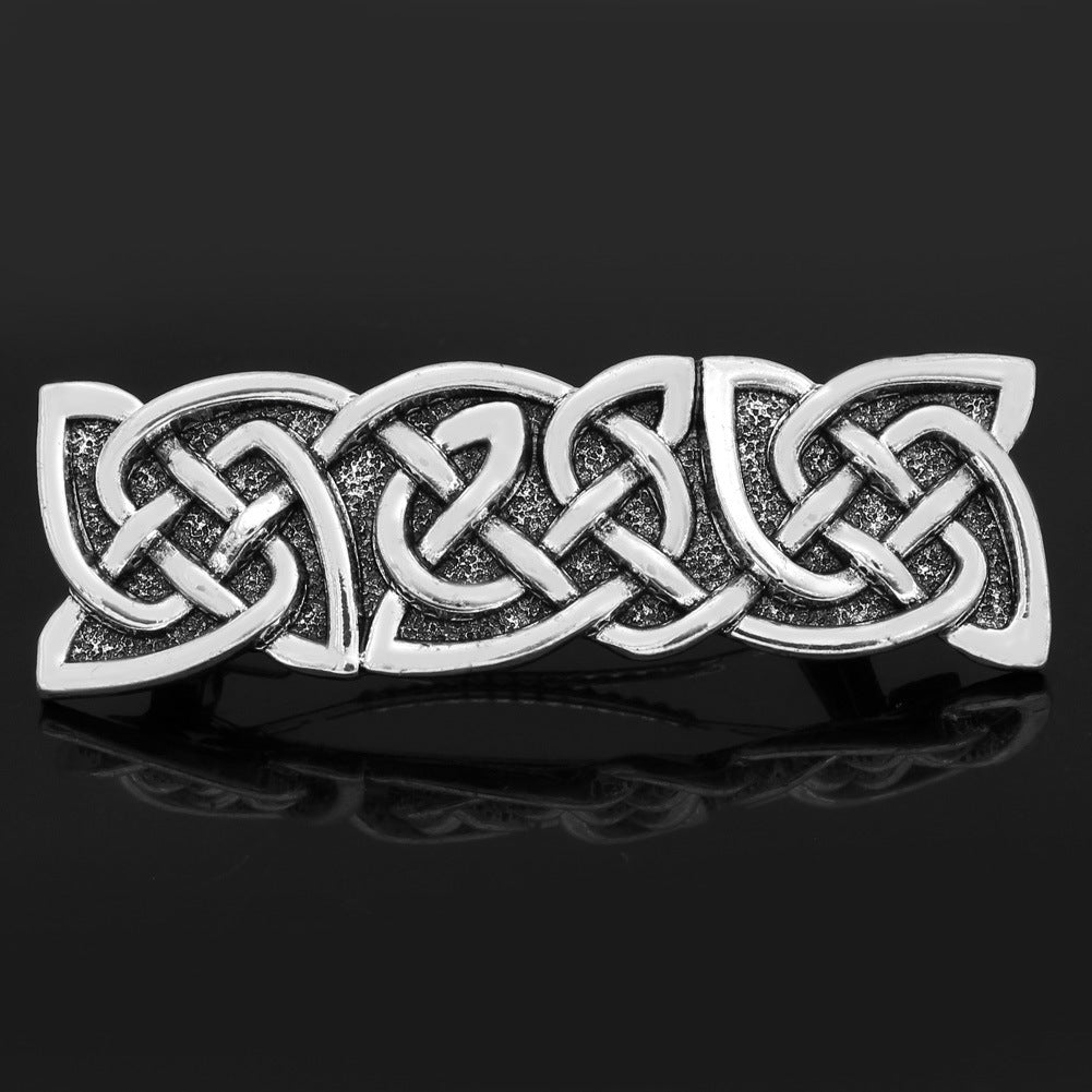 Retro Silver Hairpin - Celtic Barrette