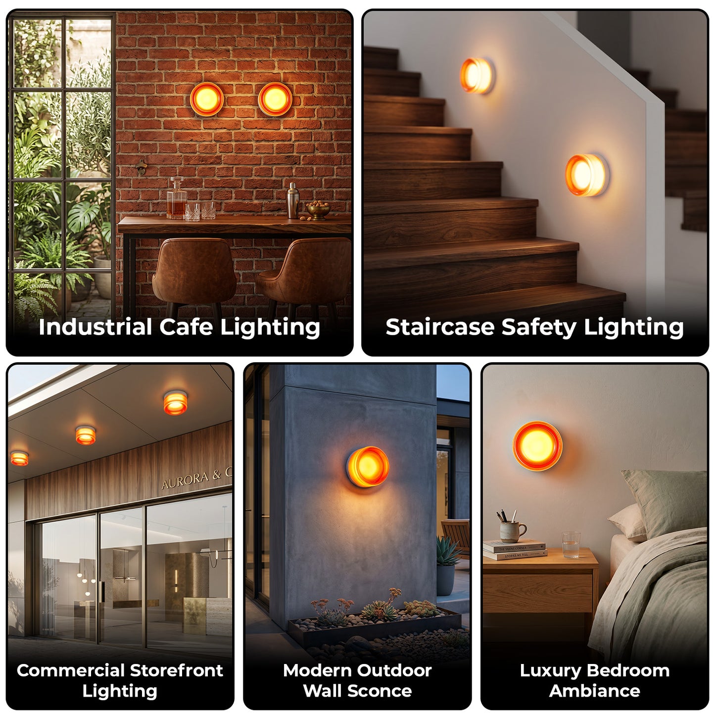 Minimalist Red Wall Light - Modern Round LED Fixture for Bathroom & Bedrooms